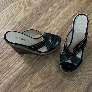 Prada Platform Espadrille Wedges
